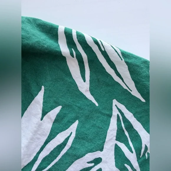 Meadow Rhodes Green White Floral Midi Dress smocked short sleeve M - Picture 7 of 7